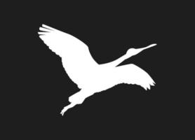 pássaro voador de silhuetas brancas isoladas em fundo preto. apto para logotipo, símbolo, banner, bakcground, tatuagem, vestuário. vetor de elemento de pássaro. eps 10