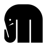 logotipo do elefante preto vetor