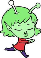 personagem alienígena vetorial em estilo cartoon vetor