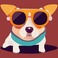 gráfico de ilustração vetorial de beagle bonito usando óculos escuros isolados perfeitos para logotipo, mascote, ícone ou impressão em t-shirt vetor