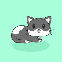ilustração de desenho colorido editável de vetor de gato bonito dos desenhos animados