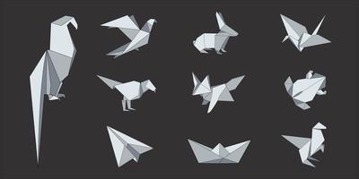 conjunto de ilustração de desenho vetorial de origami vetor