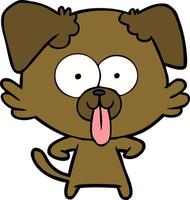 cachorro de desenho animado com a língua para fora vetor