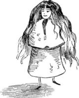 garota, ilustração vintage vetor