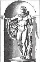 escultura de apolo, anônimo, 1584, ilustração vintage. vetor