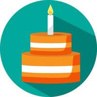 bolo de aniversário laranja, ilustração, vetor, sobre um fundo branco. vetor