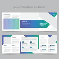 brochura quadrada com três dobras vetor