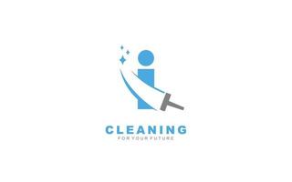 i serviços de limpeza de logotipo para empresa de branding. ilustração vetorial de modelo de trabalho doméstico para sua marca. vetor