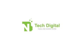 nb logo pixel para empresa de branding. ilustração em vetor modelo digital para sua marca.