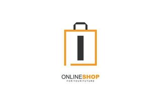 i logo onlineshop para empresa de branding. ilustração vetorial de modelo de bolsa para sua marca. vetor