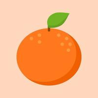 ilustração fruta laranja fresca com folhas vetor