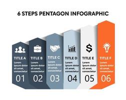 6 passos infográfico vetor