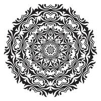 desenho de mandala de doodle complexa em um fundo transparente, para colorir imprimível vetor