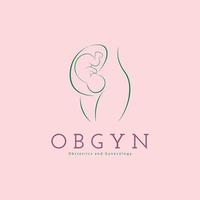 obgyn obstetrícia e clínica de ginecologia mãe e bebê design de modelo de logotipo de gravidez para marca ou empresa e outros vetor