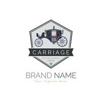 design de modelo de logotipo de carro clássico de carruagem vintage para marca ou empresa e outros vetor