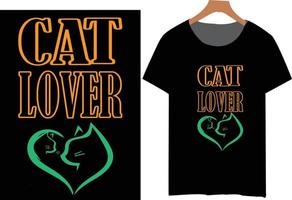 design de tipografia de amante de gatos vetor