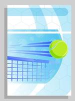 flyer vertical a4 para impressão de competições de tênis ou apresentação. capa esportiva para brochura ou relatório de tênis. vetor