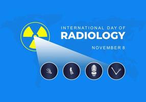 dia internacional do fundo de radiologia comemorado em 8 de novembro. vetor