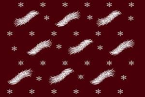 padrão de natal em um fundo vermelho escuro com ramos de abeto e flocos de neve. imagem vetorial. projeto de pacote. vetor