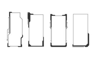 Conjunto de interface de controle de tela de usuário futurista. projeto de conceito de monitor de alvo de holograma virtual abstrato. vetor