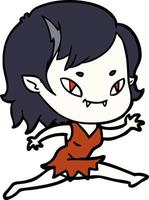 garota vampira amigável dos desenhos animados vetor