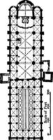 plano de gravura vintage de san ambrogio 1000 - 1200. vetor