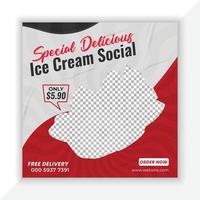 modelos de postagem de mídia social de sorvete delicioso especial e modelo de design de postagem de banner do instagram vetor