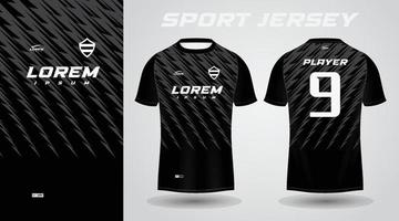 design de camisa esportiva de camisa preta vetor