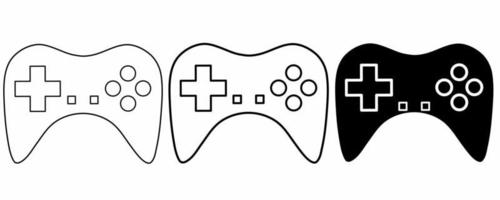 conjunto de ícones de jogo de joystick isolado no fundo branco vetor
