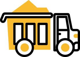 equipamentos rígidos caminhão basculante amarelo, ilustração, vetor em um fundo branco.