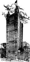 park row building da ilustração vintage de nova york vetor