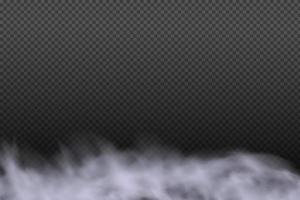 fumaça vector rings.white nebulosidade, neblina ou fumaça no céu xadrez escuro background.cloudy ou poluição atmosférica sobre a ilustração city.vector.