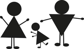 família mãe pai e filho, ilustração, vetor em um fundo branco.