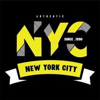 nova york tipografia design t-shirt impressão ilustração vetorial vetor