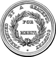 medalha de gratidão, volta, ilustração vintage. vetor