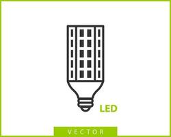 vetor de ícone de lâmpada. conceito de logotipo de ideia de lâmpada. elemento de design web de ícones de eletricidade de lâmpada. silhueta isolada de luzes led.
