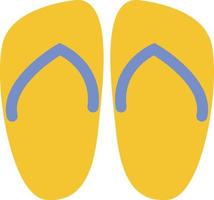 chinelos amarelos, ilustração de ícone, vetor em fundo branco