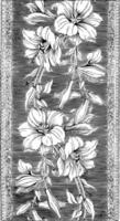 fita é um design francês de flores, uma fina faixa de material, gravura vintage. vetor