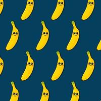 padrão sem emenda bonito dos desenhos animados com bananas engraçadas. padrão de vetor de bebê fofo para qualquer uso. ilustração vetorial