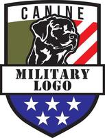 logotipo de estilo militar canino vetor