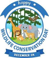 design de banner do dia mundial da conservação da vida selvagem vetor