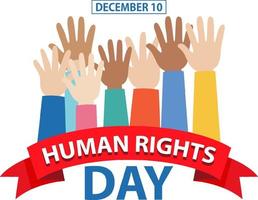 texto do dia internacional dos direitos humanos para design de banner vetor