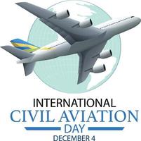 banner de ícone do dia internacional da aviação civil vetor
