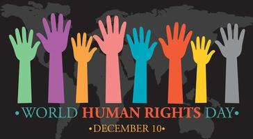 design de cartaz do dia mundial dos direitos humanos vetor