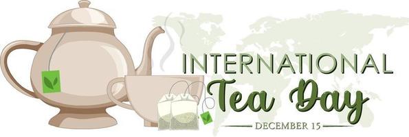 design de banner de texto do dia internacional do chá vetor