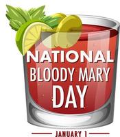 ícone do dia nacional de bloody mary vetor