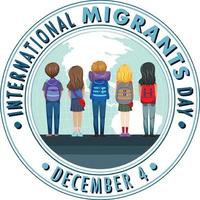 design de banner do dia internacional dos migrantes vetor