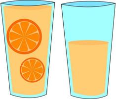 suco de laranja, ilustração, vetor em fundo branco