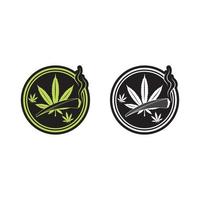 logotipo de cannabis e vetor de ícone de folha de maconha