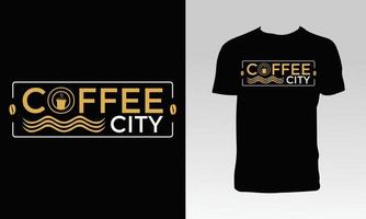 design de camiseta de caligrafia de café vetor